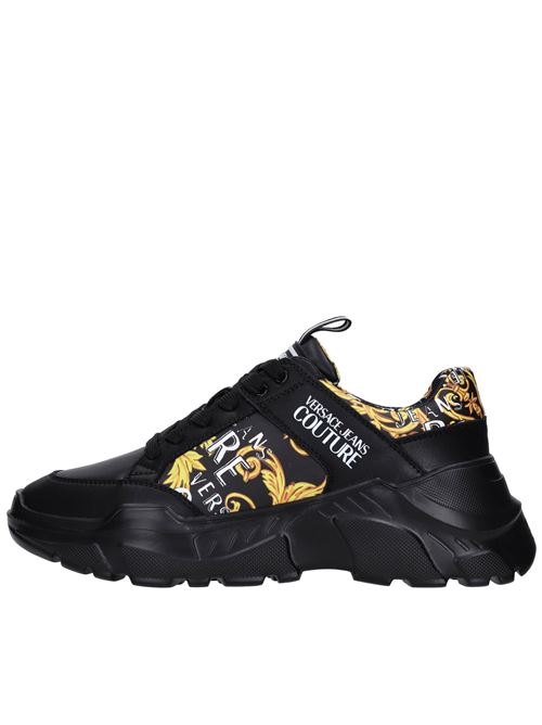 Leather and eco-leather sneakers VERSACE JEANS COUTURE | 76YA3SC2NERO-ORO-BIANCO